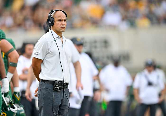 Texas, USA; Baylor Bears head coach Dave Aranda during the game between the Baylor Bears and the Albany Great Danes at McLane Stadium